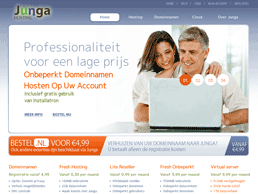 Screenshot van website Junga Hosting