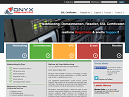 Screenshot van website Onyx Webhosting
