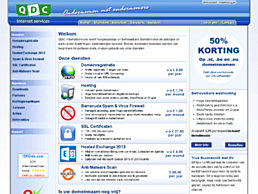Screenshot van website QDC Internetservices