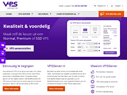 Screenshot van website VPSServer.nl