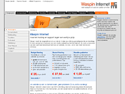 Screenshot van website Waspin Internet