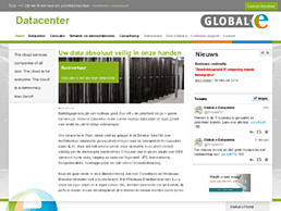 Screenshot van website Global-e Datacenter