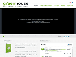 Screenshot van website Greenhouse Datacenters
