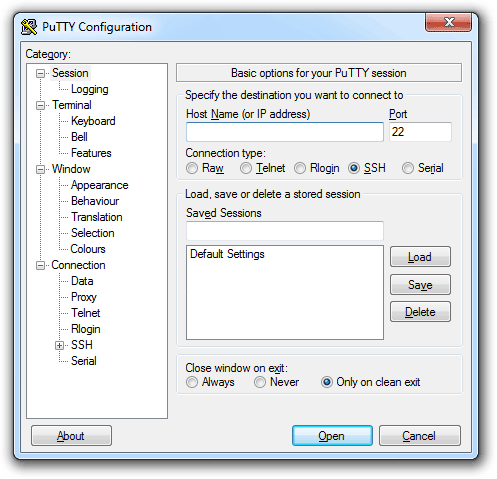 PuTTY Configuration