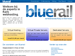 Screenshot van website Bluerail
