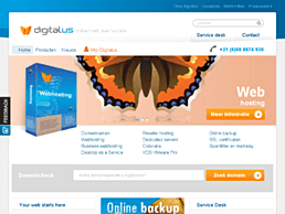 Screenshot van website Digitalus Internet Services