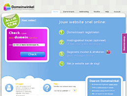 Screenshot van website Domeinwinkel