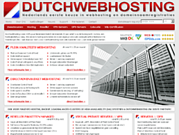 Screenshot van website Dutchwebhosting