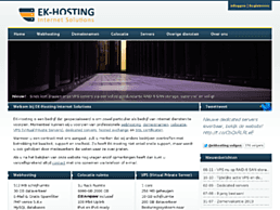Screenshot van website EK-Hosting