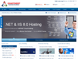 Screenshot van website ExactHost