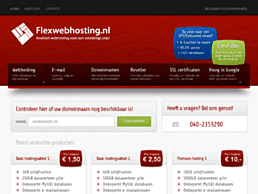 Screenshot van website Flexwebhosting