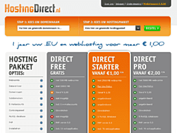 Screenshot van website HostingDirect.nl