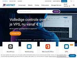Screenshot van website Hostnet