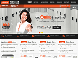 Screenshot van website Instant Dedicated