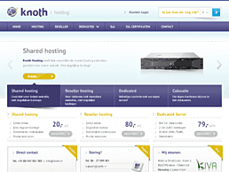 Screenshot van website Knoth Hosting
