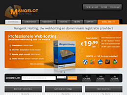 Screenshot van website Mangelot Hosting