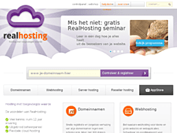 Screenshot van website RealHosting