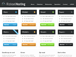 Screenshot van website Ricksel Hosting