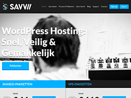 Screenshot van website Savvii