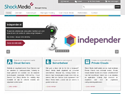Screenshot van website Shock Media