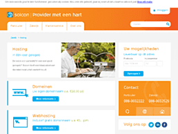 Screenshot van website Solcon