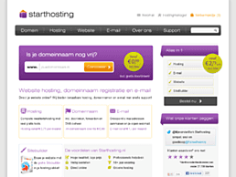 Screenshot van website Starthosting