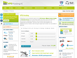 Screenshot van website VPSHosting.nl