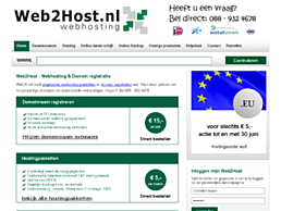 Screenshot van website Web2Host