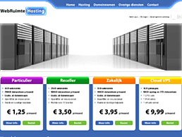 Screenshot van website WebRuimteHosting