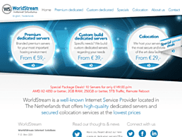 Screenshot van website WorldStream